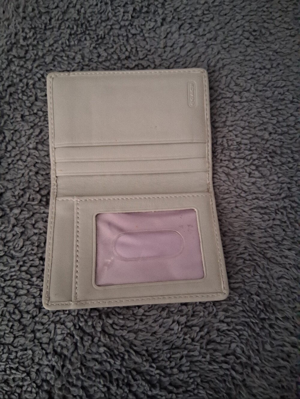 Coach Small ID & Card Holder in Light Beige and Silver - Picture 3 of 4